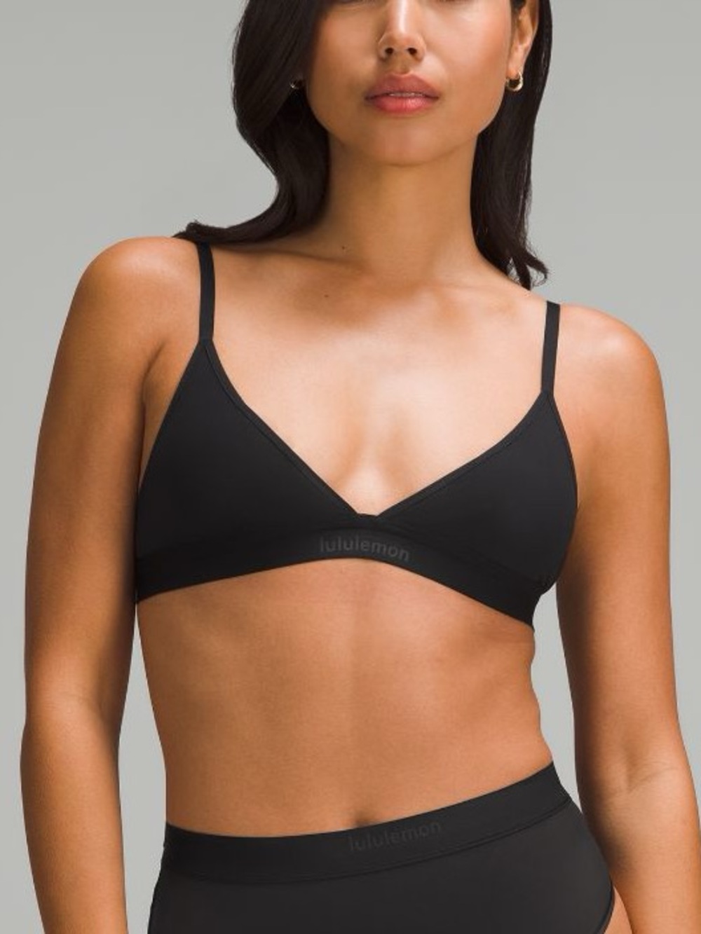 Lululemon Nulu Mesh Logo Triangle Bralette A/B Cup Black 8